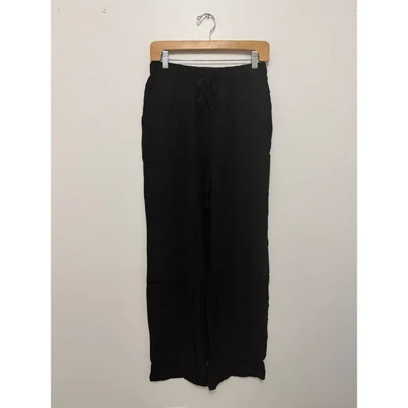 White Fox Live It Up Linen Pants – Black – Size Small - Picture 2 of 6